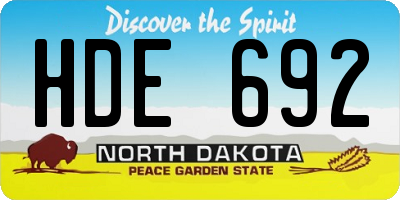 ND license plate HDE692