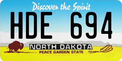 ND license plate HDE694