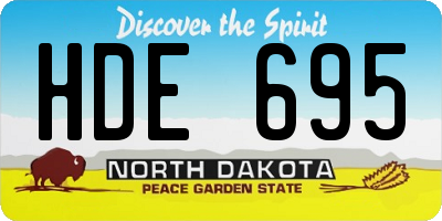 ND license plate HDE695