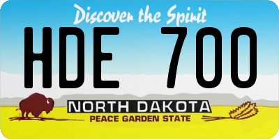 ND license plate HDE700