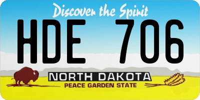 ND license plate HDE706