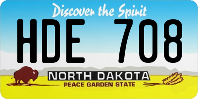 ND license plate HDE708