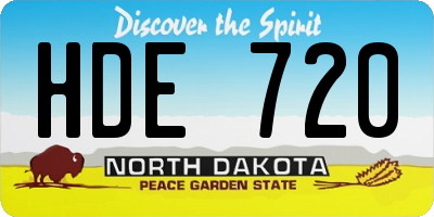 ND license plate HDE720