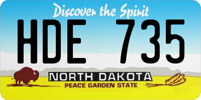 ND license plate HDE735