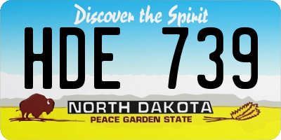 ND license plate HDE739