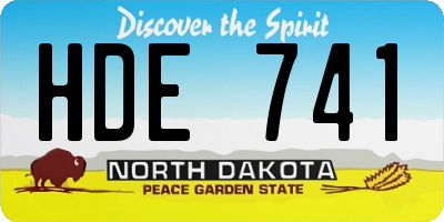 ND license plate HDE741