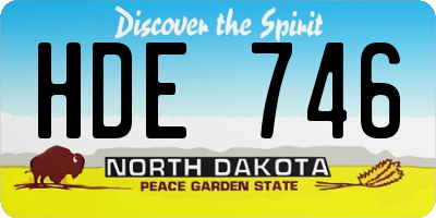 ND license plate HDE746