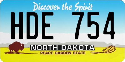 ND license plate HDE754