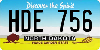ND license plate HDE756