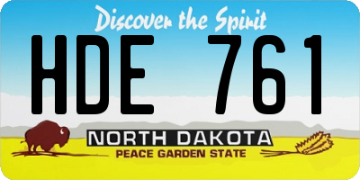 ND license plate HDE761