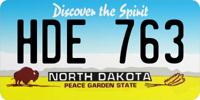 ND license plate HDE763