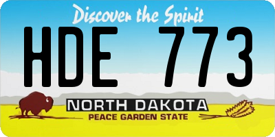 ND license plate HDE773