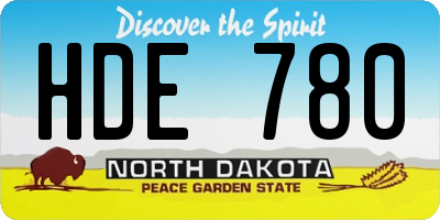 ND license plate HDE780