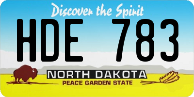 ND license plate HDE783
