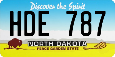 ND license plate HDE787