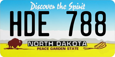 ND license plate HDE788