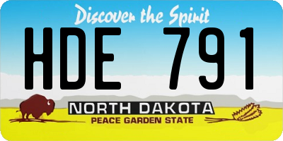 ND license plate HDE791