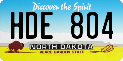 ND license plate HDE804