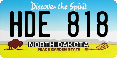 ND license plate HDE818