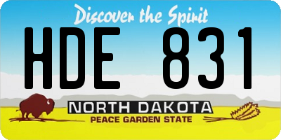 ND license plate HDE831