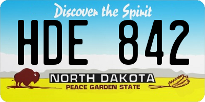 ND license plate HDE842