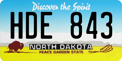 ND license plate HDE843
