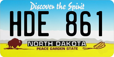 ND license plate HDE861