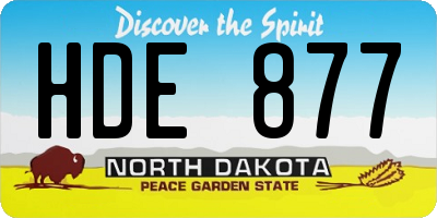 ND license plate HDE877