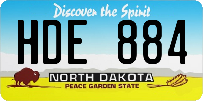 ND license plate HDE884
