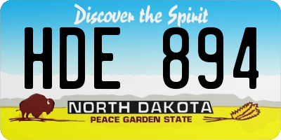 ND license plate HDE894