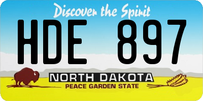 ND license plate HDE897