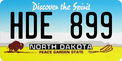 ND license plate HDE899