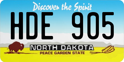 ND license plate HDE905