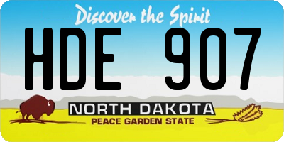 ND license plate HDE907