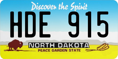 ND license plate HDE915