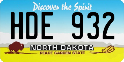 ND license plate HDE932