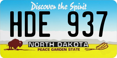 ND license plate HDE937