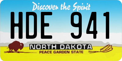 ND license plate HDE941
