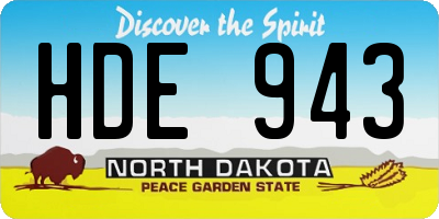 ND license plate HDE943