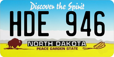 ND license plate HDE946