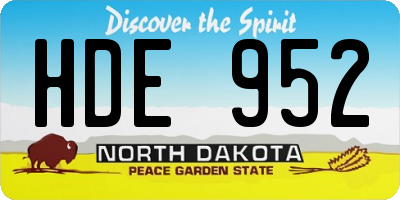 ND license plate HDE952