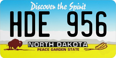 ND license plate HDE956