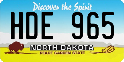 ND license plate HDE965