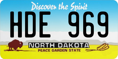 ND license plate HDE969
