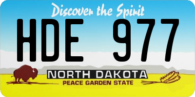 ND license plate HDE977