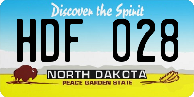 ND license plate HDF028