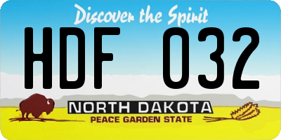 ND license plate HDF032