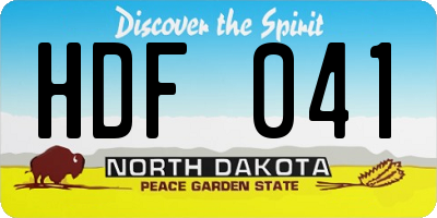 ND license plate HDF041
