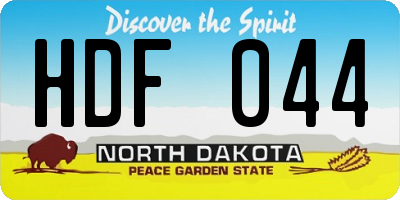 ND license plate HDF044