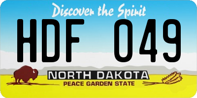 ND license plate HDF049